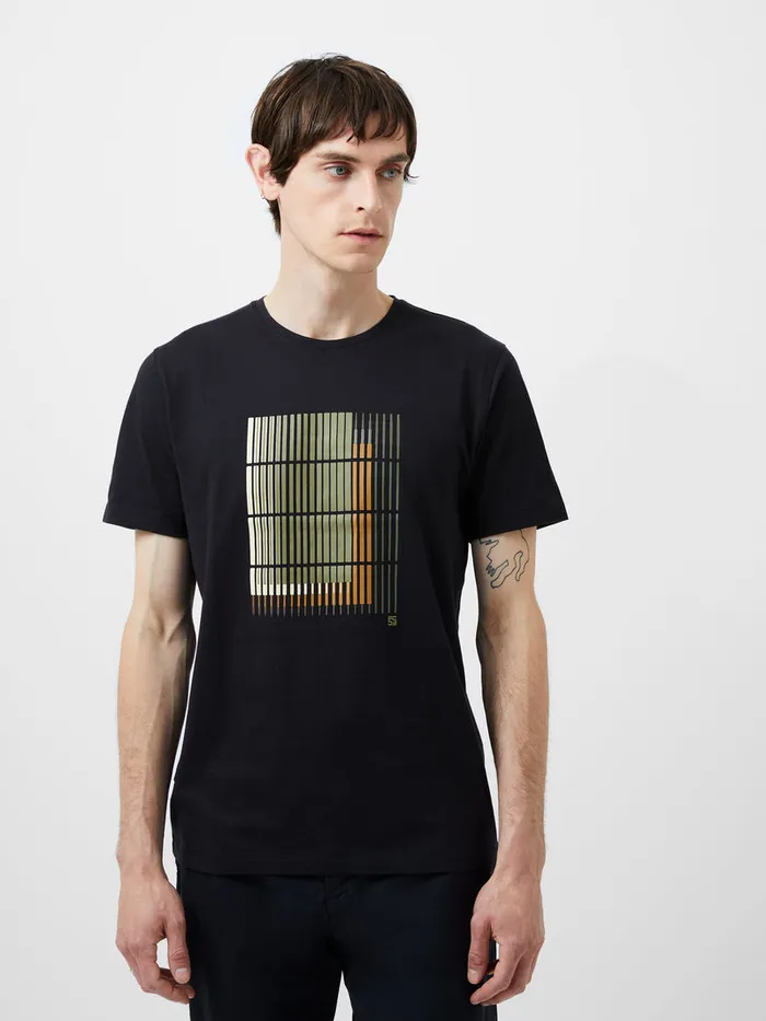 Man TShirts and Polo Shirts French Connection Abstract Line Organic Graphic TShirt Black Man TShirts and Polo Shirts French Connection Abstract Line Organic Graphic TShirt Black