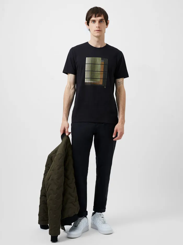 Man TShirts and Polo Shirts French Connection Abstract Line Organic Graphic TShirt Black Man TShirts and Polo Shirts French Connection Abstract Line Organic Graphic TShirt Black