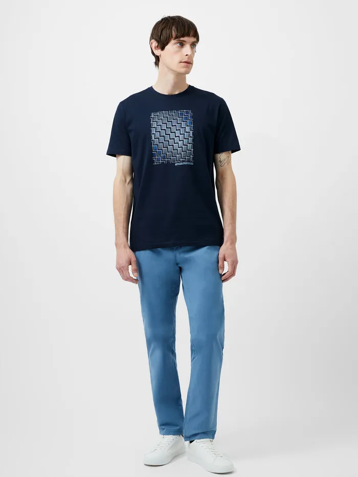 Man TShirts and Polo Shirts French Connection Abstract Steps Organic Graphic TShirt Marine Man TShirts and Polo Shirts French Connection Abstract Steps Organic Graphic TShirt Marine