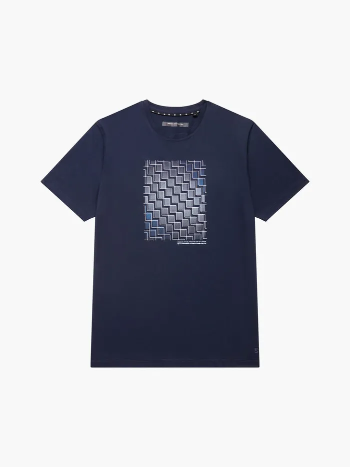 Man TShirts and Polo Shirts French Connection Abstract Steps Organic Graphic TShirt Marine Man TShirts and Polo Shirts French Connection Abstract Steps Organic Graphic TShirt Marine