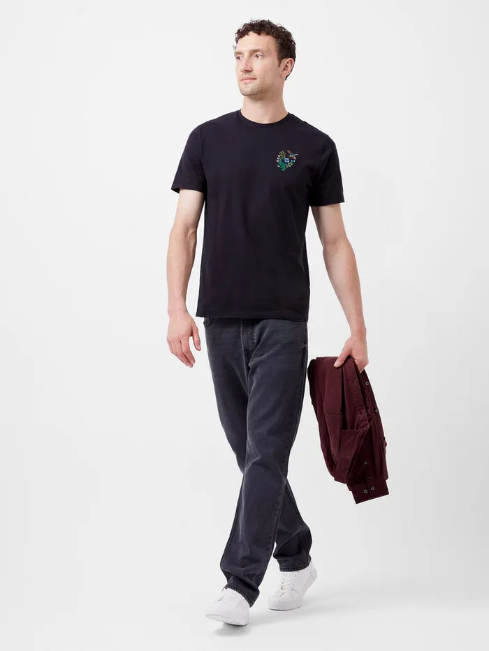 Man TShirts and Polo Shirts French Connection Embroidered Dragonfly Organic Graphic TShirt Black Man TShirts and Polo Shirts French Connection Embroidered Dragonfly Organic Graphic TShirt Black