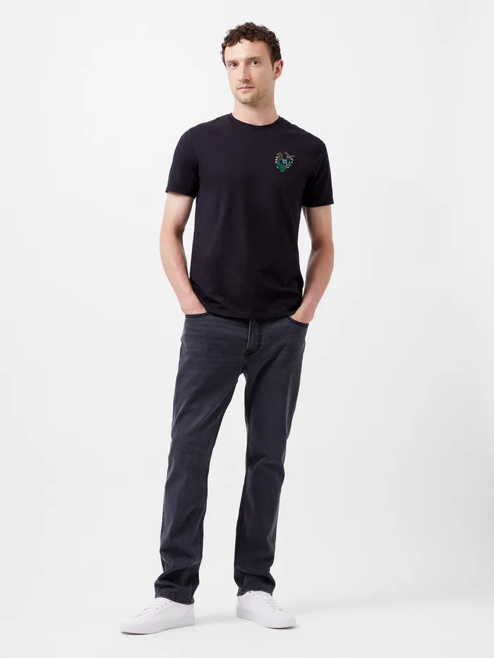 Man TShirts and Polo Shirts French Connection Embroidered Dragonfly Organic Graphic TShirt Black Man TShirts and Polo Shirts French Connection Embroidered Dragonfly Organic Graphic TShirt Black