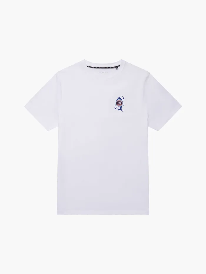 Man TShirts and Polo Shirts French Connection Embroidered Shark Organic Graphic TShirt White Man TShirts and Polo Shirts French Connection Embroidered Shark Organic Graphic TShirt White