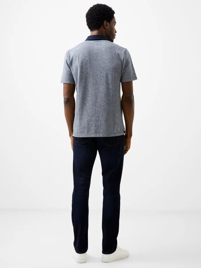 Man TShirts and Polo Shirts French Connection Graphic Zip Polo Shirt Charcoal