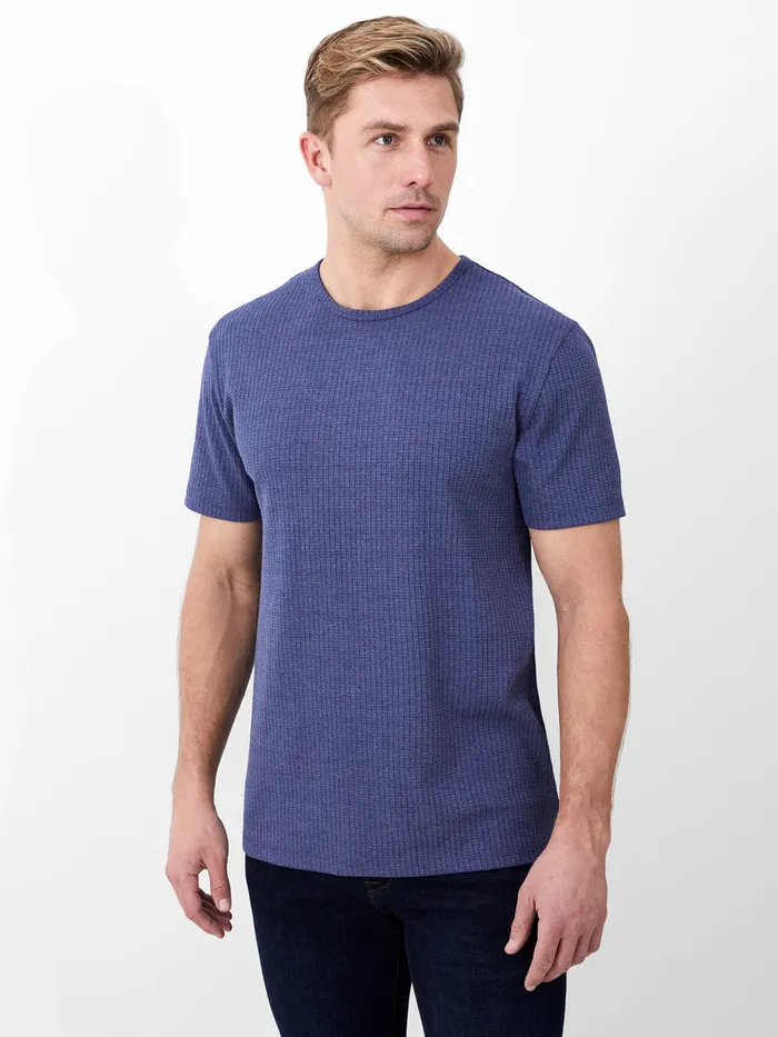 Man TShirts and Polo Shirts French Connection Ladder Texture TShirt Navy