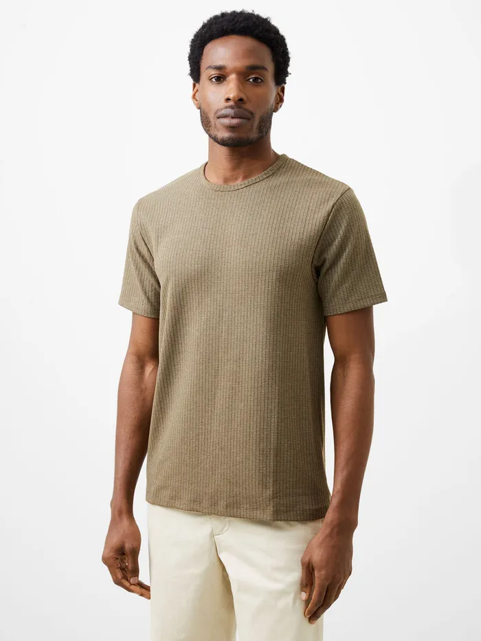 Man TShirts and Polo Shirts French Connection Ladder Texture TShirt Olive