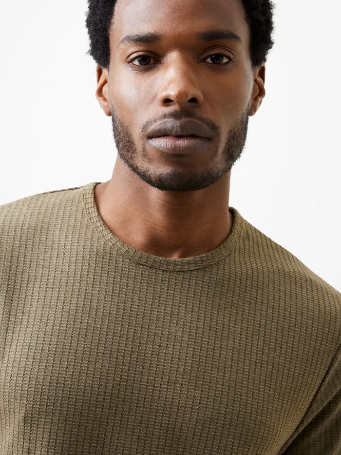Man TShirts and Polo Shirts French Connection Ladder Texture TShirt Olive Man TShirts and Polo Shirts French Connection Ladder Texture TShirt Olive