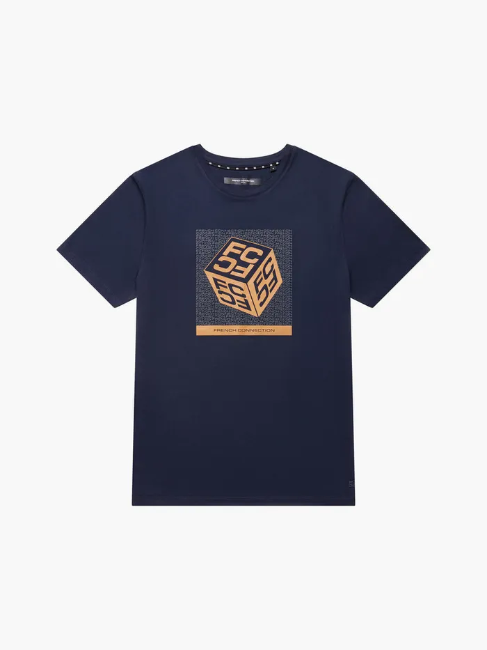 Man TShirts and Polo Shirts French Connection Large Dice Organic Graphic TShirt Marine Man TShirts and Polo Shirts French Connection Large Dice Organic Graphic TShirt Marine