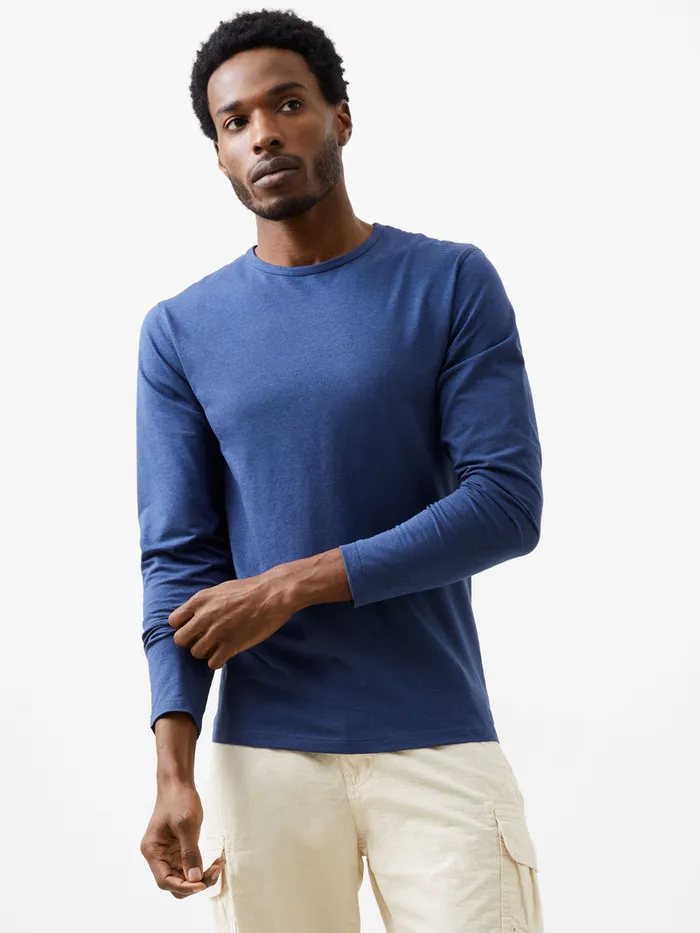 Man TShirts and Polo Shirts French Connection Long Sleeve Stretch TShirt Navy Mel Man TShirts and Polo Shirts French Connection Long Sleeve Stretch TShirt Navy Mel