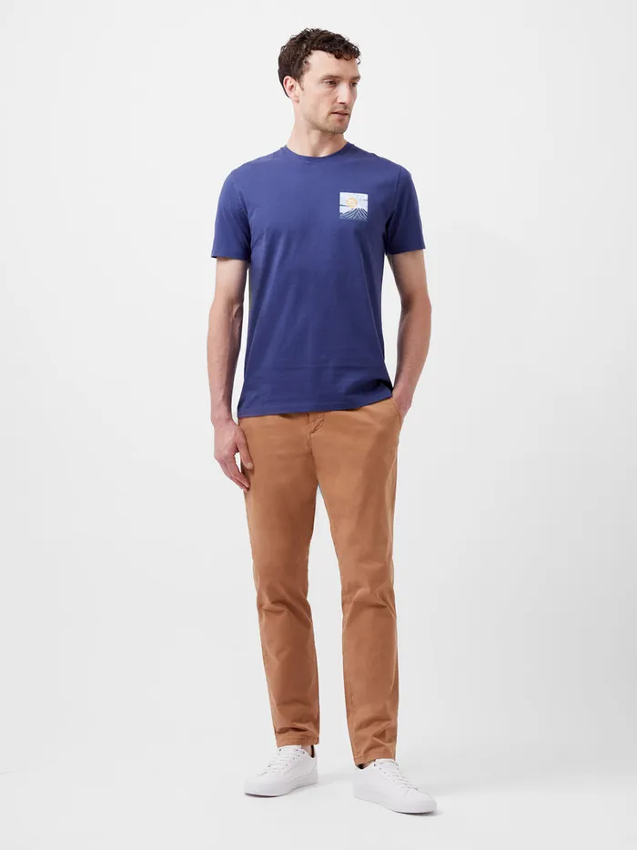 Man TShirts and Polo Shirts French Connection Mount Fuji Organic Graphic TShirt Indigo Blue Man TShirts and Polo Shirts French Connection Mount Fuji Organic Graphic TShirt Indigo Blue