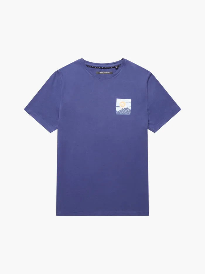 Man TShirts and Polo Shirts French Connection Mount Fuji Organic Graphic TShirt Indigo Blue Man TShirts and Polo Shirts French Connection Mount Fuji Organic Graphic TShirt Indigo Blue