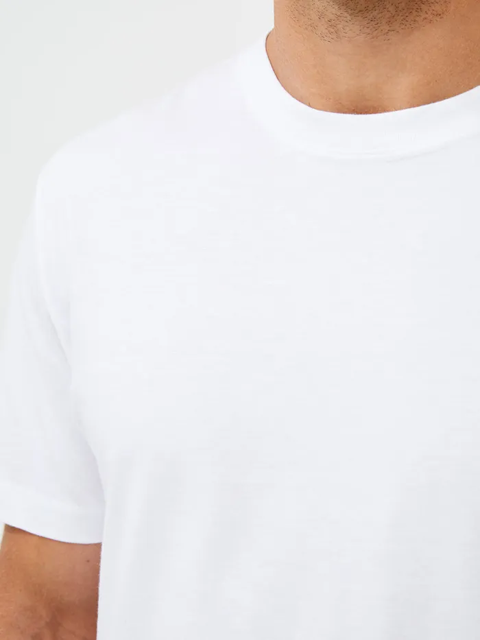 Man TShirts and Polo Shirts French Connection Organic Cotton Classic TShirt Linen White