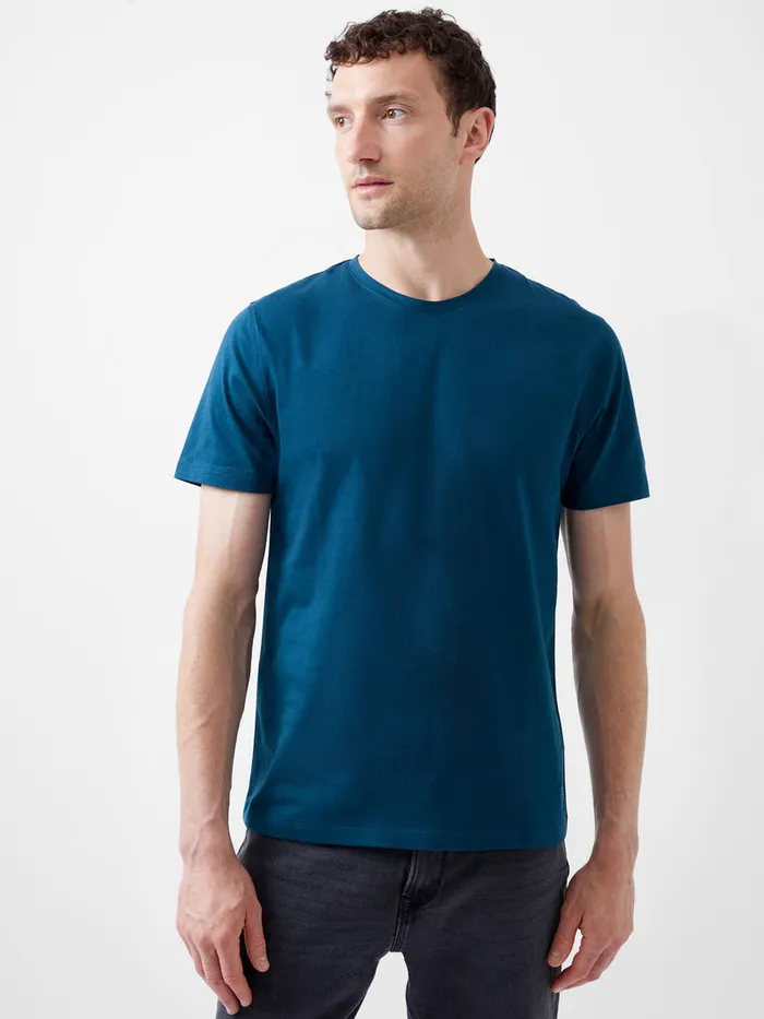 Man TShirts and Polo Shirts French Connection Organic Cotton TShirt Teal Blue