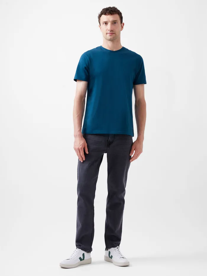 Man TShirts and Polo Shirts French Connection Organic Cotton TShirt Teal Blue