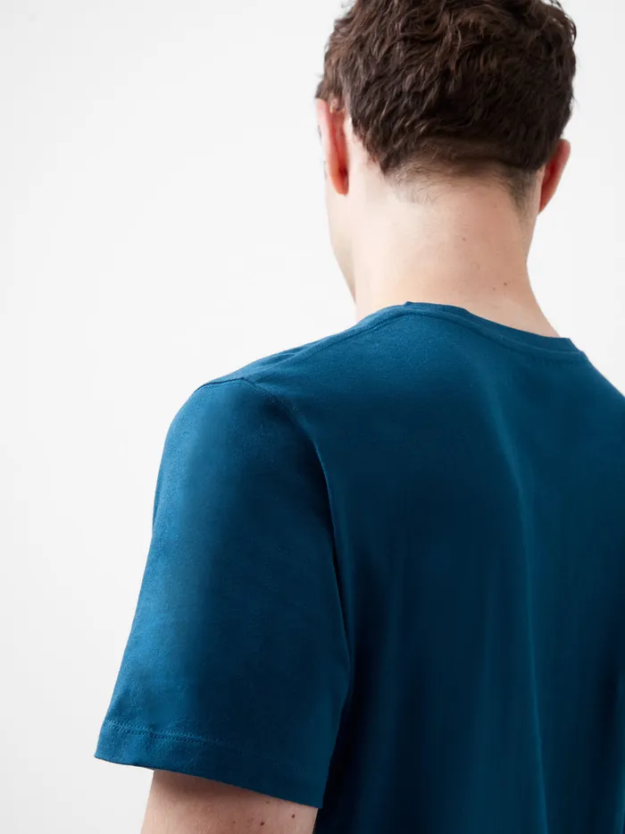 Man TShirts and Polo Shirts French Connection Organic Cotton TShirt Teal Blue