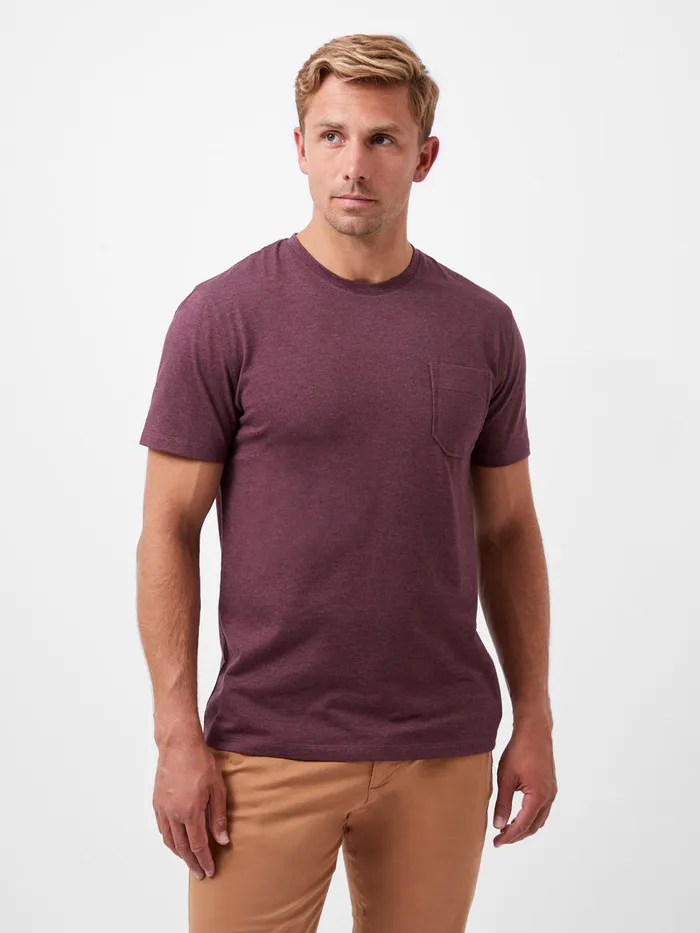 Man TShirts and Polo Shirts French Connection Organic Pocket TShirt Burgandy Mel Man TShirts and Polo Shirts French Connection Organic Pocket TShirt Burgandy Mel