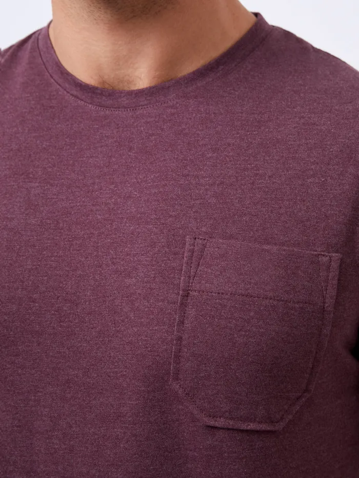 Man TShirts and Polo Shirts French Connection Organic Pocket TShirt Burgandy Mel Man TShirts and Polo Shirts French Connection Organic Pocket TShirt Burgandy Mel