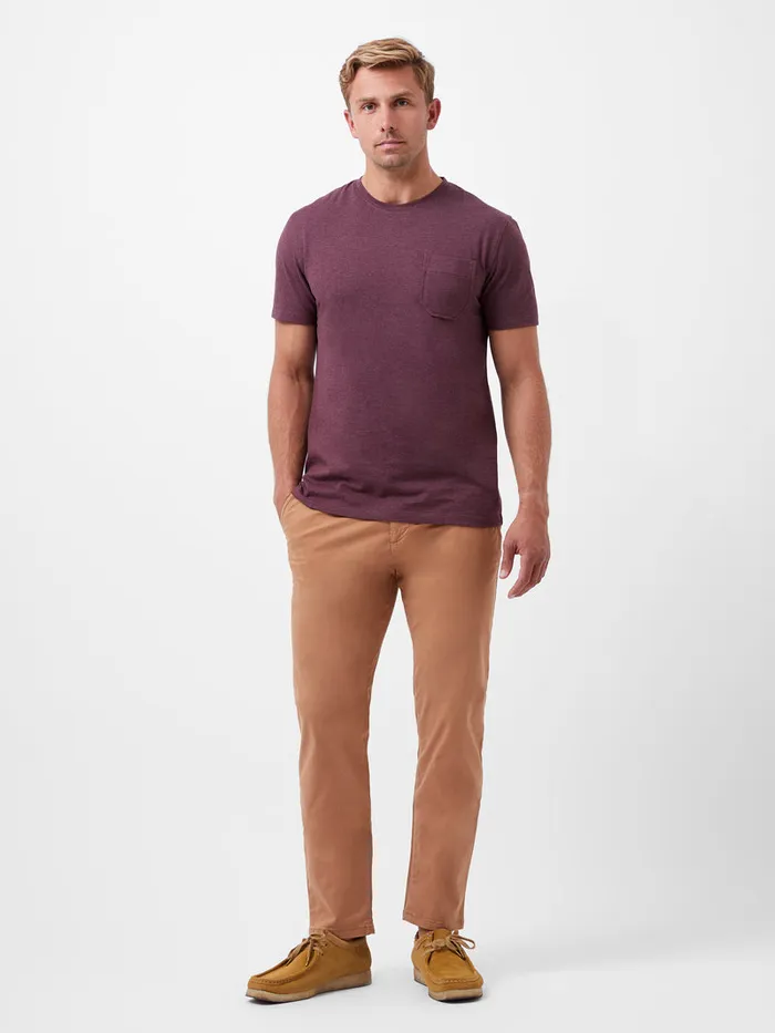 Man TShirts and Polo Shirts French Connection Organic Pocket TShirt Burgandy Mel Man TShirts and Polo Shirts French Connection Organic Pocket TShirt Burgandy Mel
