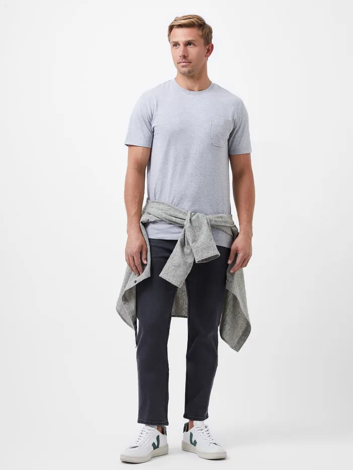 Man TShirts and Polo Shirts French Connection Organic Pocket TShirt Light Grey Mel