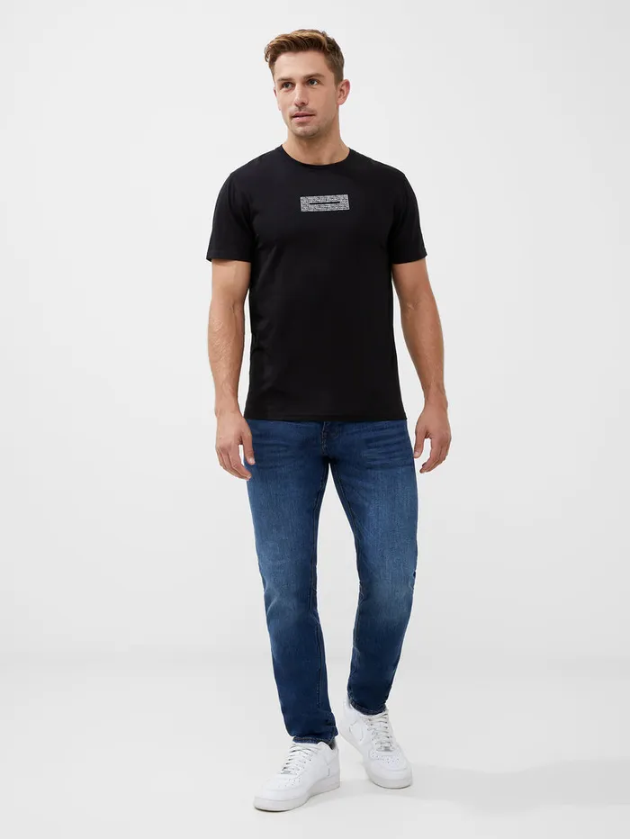Man TShirts and Polo Shirts French Connection Organic Repeat Logo Graphic TShirt Black Man TShirts and Polo Shirts French Connection Organic Repeat Logo Graphic TShirt Black