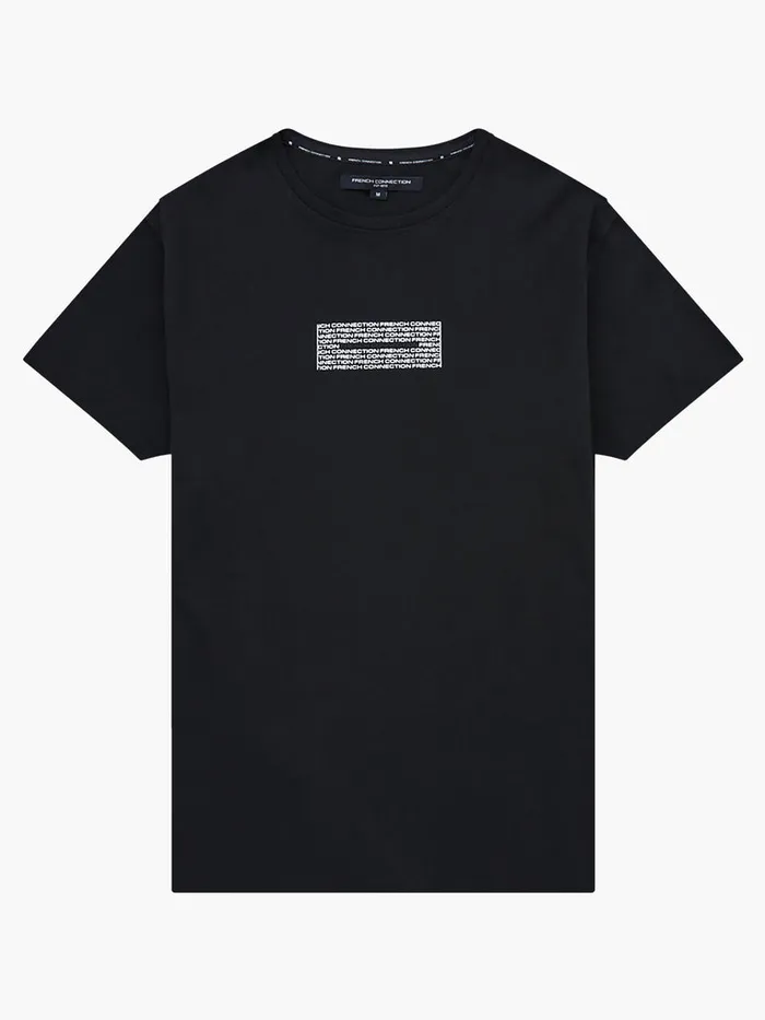 Man TShirts and Polo Shirts French Connection Organic Repeat Logo Graphic TShirt Black Man TShirts and Polo Shirts French Connection Organic Repeat Logo Graphic TShirt Black