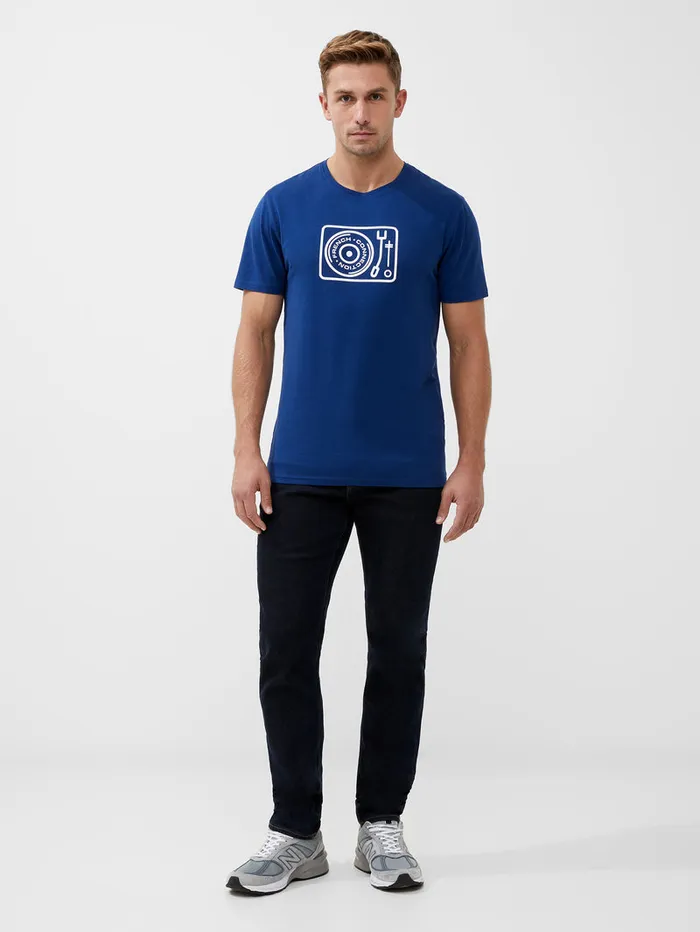 Man TShirts and Polo Shirts French Connection Organic Turntable Graphic TShirt Navy Man TShirts and Polo Shirts French Connection Organic Turntable Graphic TShirt Navy