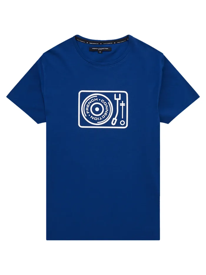Man TShirts and Polo Shirts French Connection Organic Turntable Graphic TShirt Navy Man TShirts and Polo Shirts French Connection Organic Turntable Graphic TShirt Navy