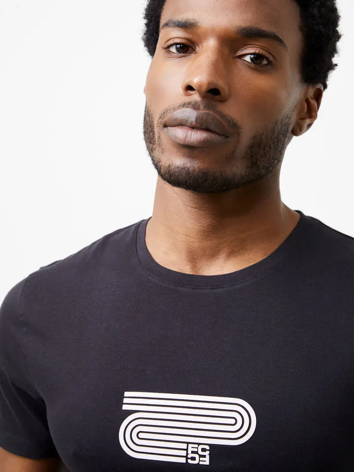Man TShirts and Polo Shirts French Connection Organic Winding Logo Graphic TShirt Black
