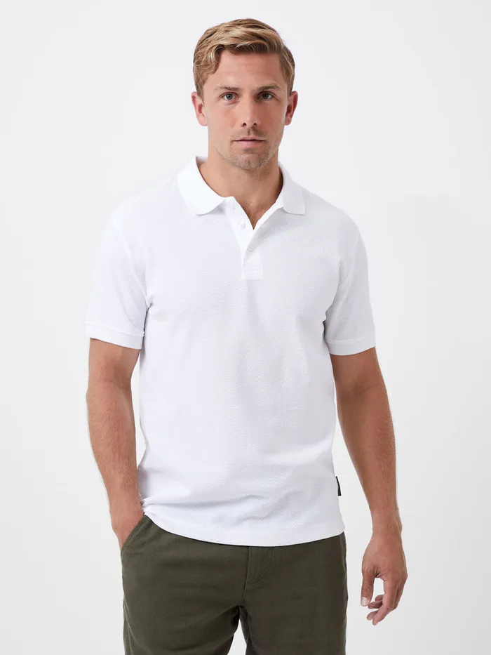 Man TShirts and Polo Shirts French Connection Popcorn Polo Shirt White