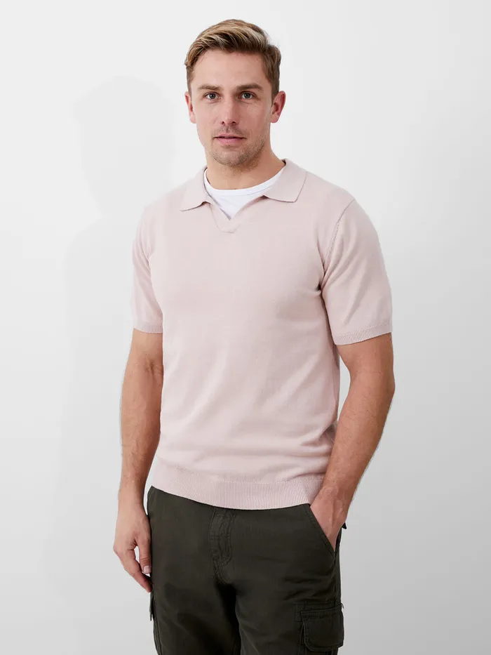 Man TShirts and Polo Shirts French Connection Resort Short Sleeve Polo Shirt Silver Pink Man TShirts and Polo Shirts French Connection Resort Short Sleeve Polo Shirt Silver Pink