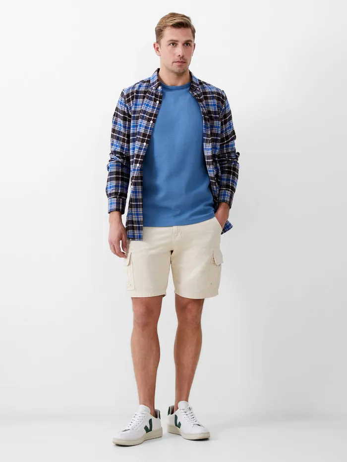 Man TShirts and Polo Shirts French Connection Short Sleeve Ottoman Texture TShirt Steel Blue Man TShirts and Polo Shirts French Connection Short Sleeve Ottoman Texture TShirt Steel Blue