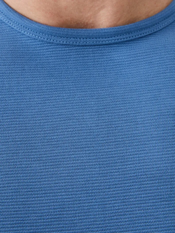 Man TShirts and Polo Shirts French Connection Short Sleeve Ottoman Texture TShirt Steel Blue Man TShirts and Polo Shirts French Connection Short Sleeve Ottoman Texture TShirt Steel Blue