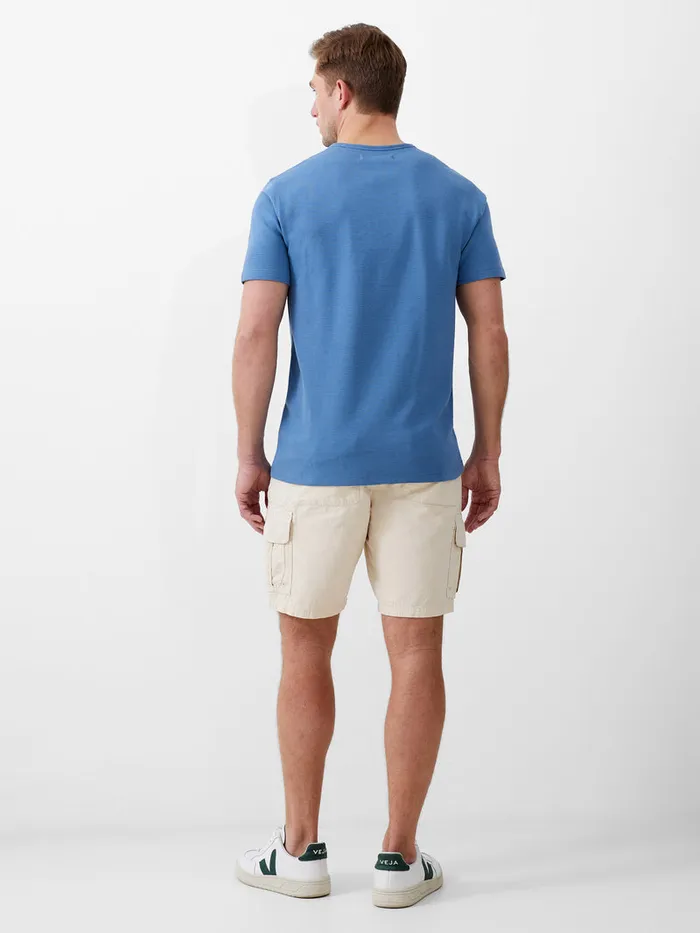 Man TShirts and Polo Shirts French Connection Short Sleeve Ottoman Texture TShirt Steel Blue Man TShirts and Polo Shirts French Connection Short Sleeve Ottoman Texture TShirt Steel Blue