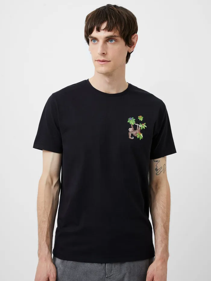 Man TShirts and Polo Shirts French Connection Sloth Organic Graphic TShirt Black Man TShirts and Polo Shirts French Connection Sloth Organic Graphic TShirt Black