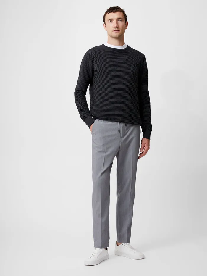 Man Trousers French Connection Stretch Knitted Trousers Light Grey