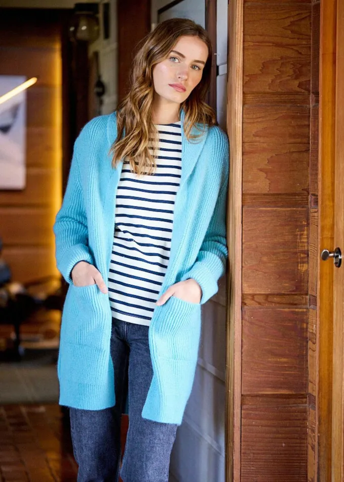 Mane Long Shawl Collar Jacket Mohair Blend Jade Women Saint James Sweaters Cardigans and Jackets Mane Long Shawl Collar Jacket Mohair Blend Jade Women Saint James Sweaters Cardigans and Jackets