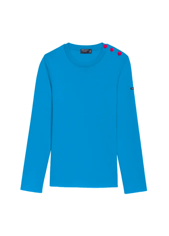 Maree Soft Wool Breton Sweater Slim Fit Electricbluepopmagenta Women Saint James Aw24