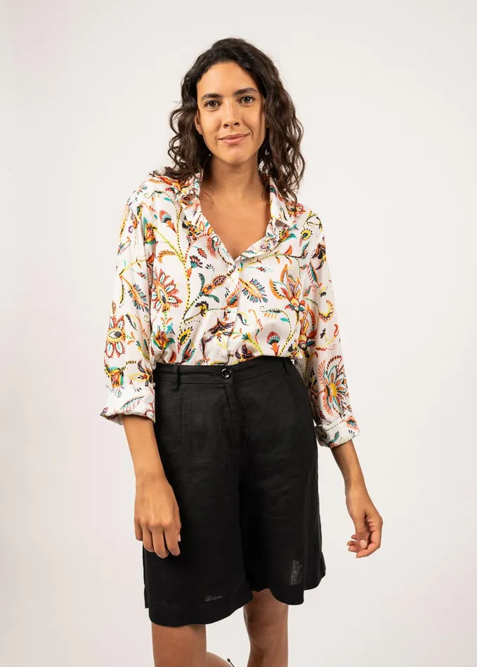 Marion Printed Shirt With Long Sleeves 100 Cotton Summerivory Women Saint James TShirts and Tops