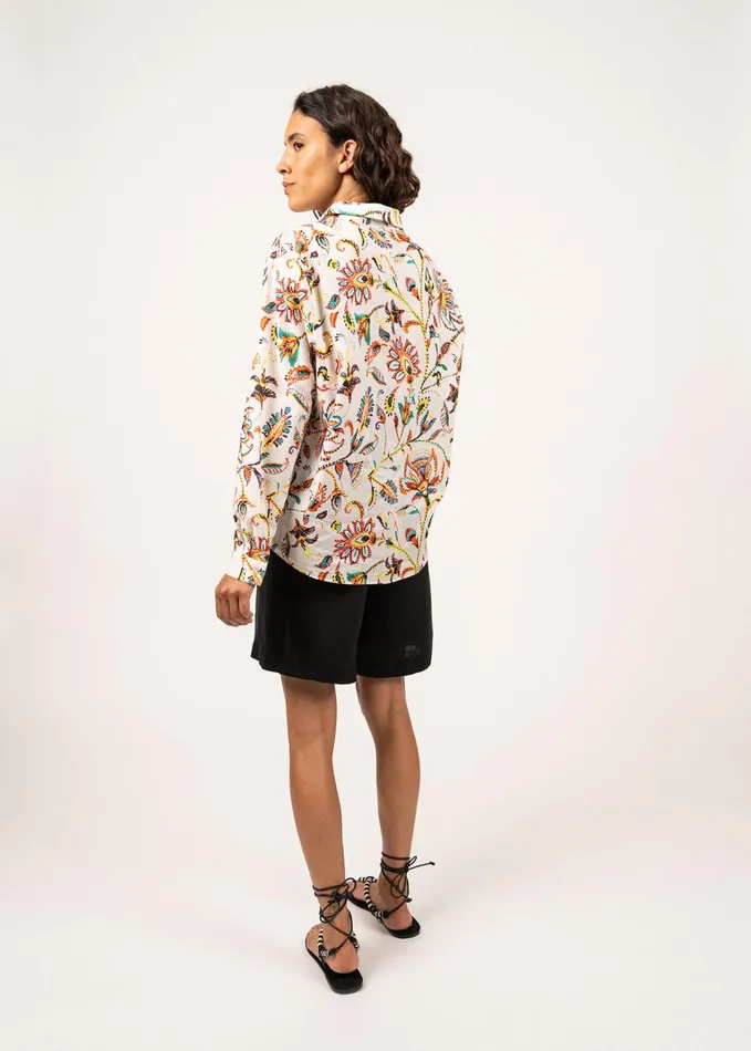 Marion Printed Shirt With Long Sleeves 100 Cotton Summerivory Women Saint James TShirts and Tops
