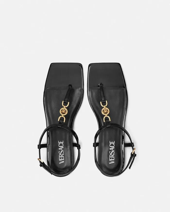 Medusa 03995 Flat Sandals Blackgold Women Versace Sandals