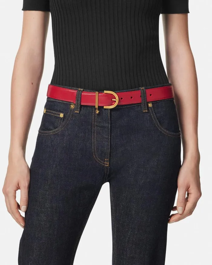 Medusa 03995 Leather Belt 3 Cm Red Women Versace Belts
