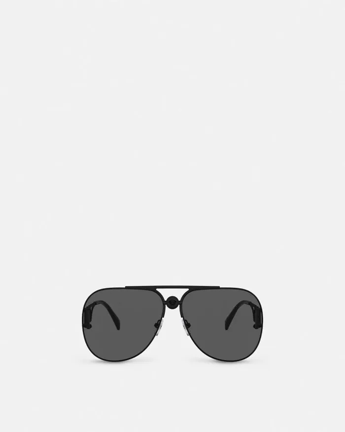 Medusa 03995 Pilot Sunglasses Black WomenMen Versace Sunglasses