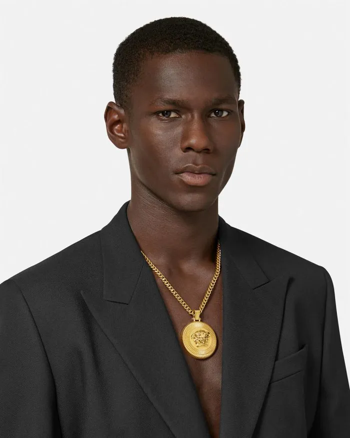 Medusa Biggie Necklace Light Gold Men Versace Necklaces