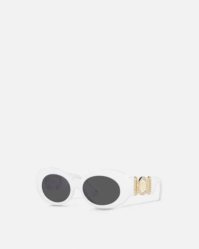 Medusa Biggie Oval Sunglasses White Women Versace Sunglasses