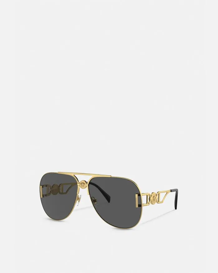 Medusa Biggie Pilot Sunglasses Havana Women Versace Sunglasses