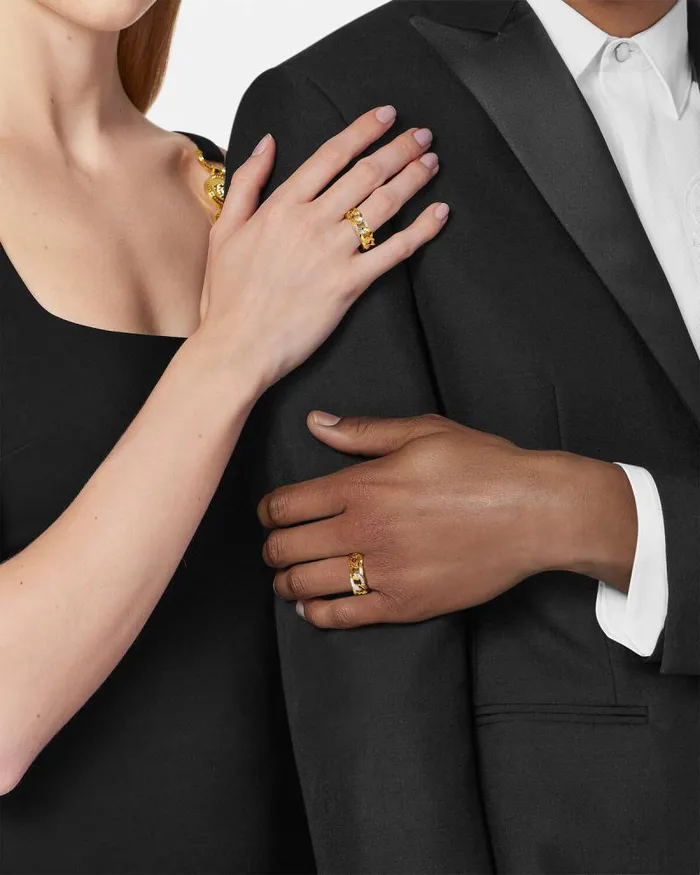 Medusa Chain Ring Gold WomenMen Versace Rings