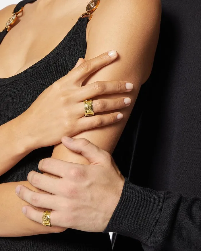 Medusa Greca Ring Light Gold WomenMen Versace Rings
