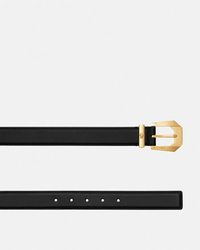 Medusa Heritage Leather Belt 3 Cm Blackgold Women Versace Belts