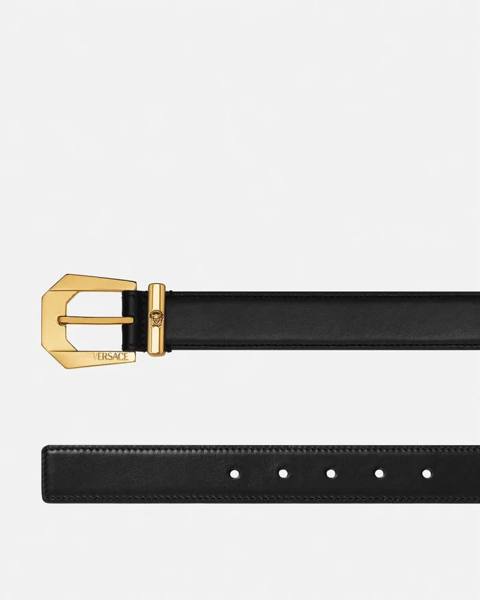 Medusa Leather Belt 3 Cm Blackgold Men Versace Belts