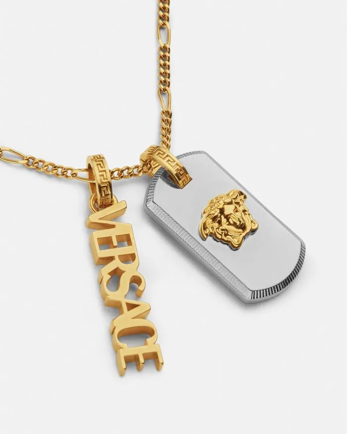 Medusa Logo Necklace Silvergold Men Versace Necklaces